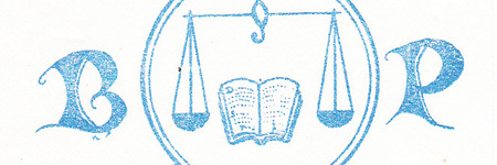 Fragment ekslibrisu Wydziałowej Biblioteki Prawniczej UJ